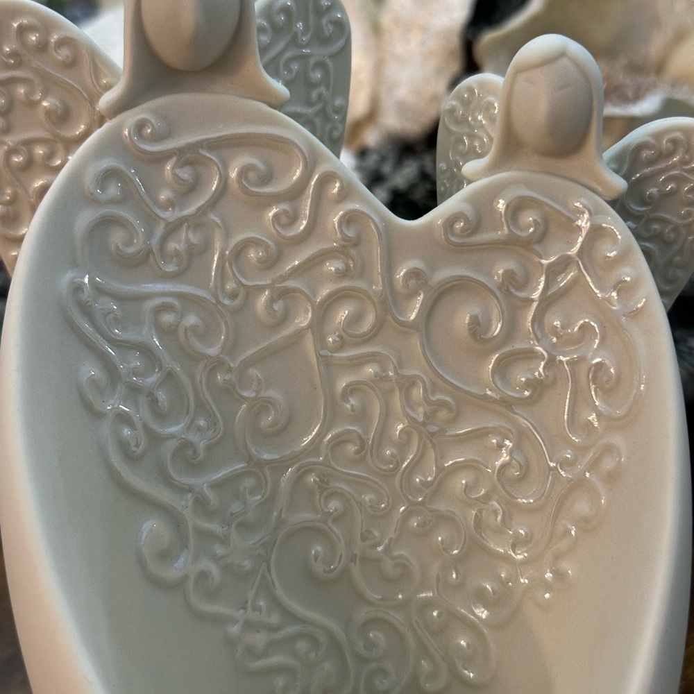 PartyLite Kindness Angel tealight candle holder made of bisque porcelain. - Picture 3 of 3